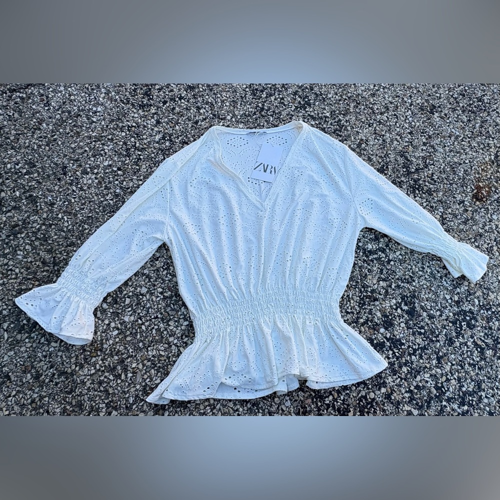 Zara | Women’s | Bohemeiem | White | Eyelet | Top | Size Small | BNWT